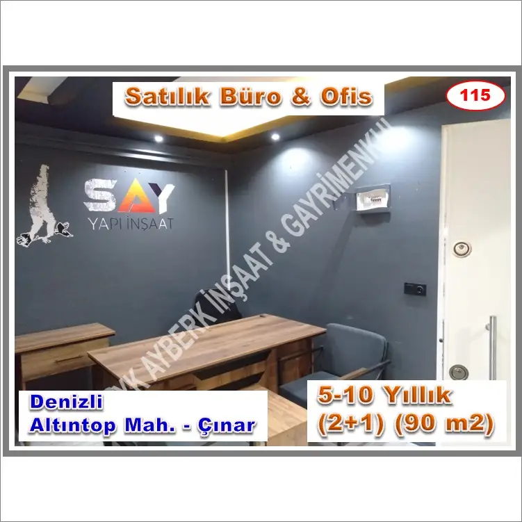 (115) SATILIK BÜRO & OFİS (Denizli-Altıntop Mah.-Çınar) (4/1 nci Kat) (96 m2)