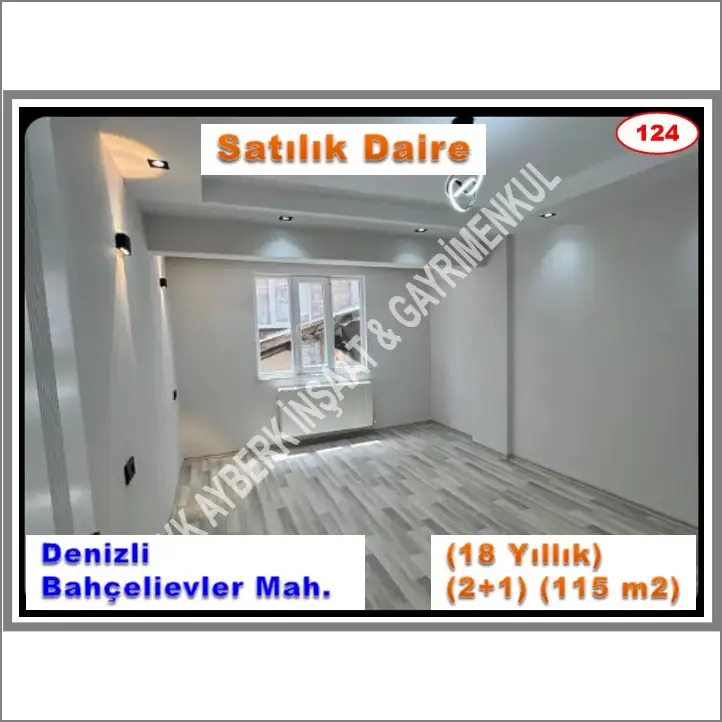 (124) SATILIK DAİRE (Denizli-Bahçelievler Mahallesi) (2+1) (115 m2)