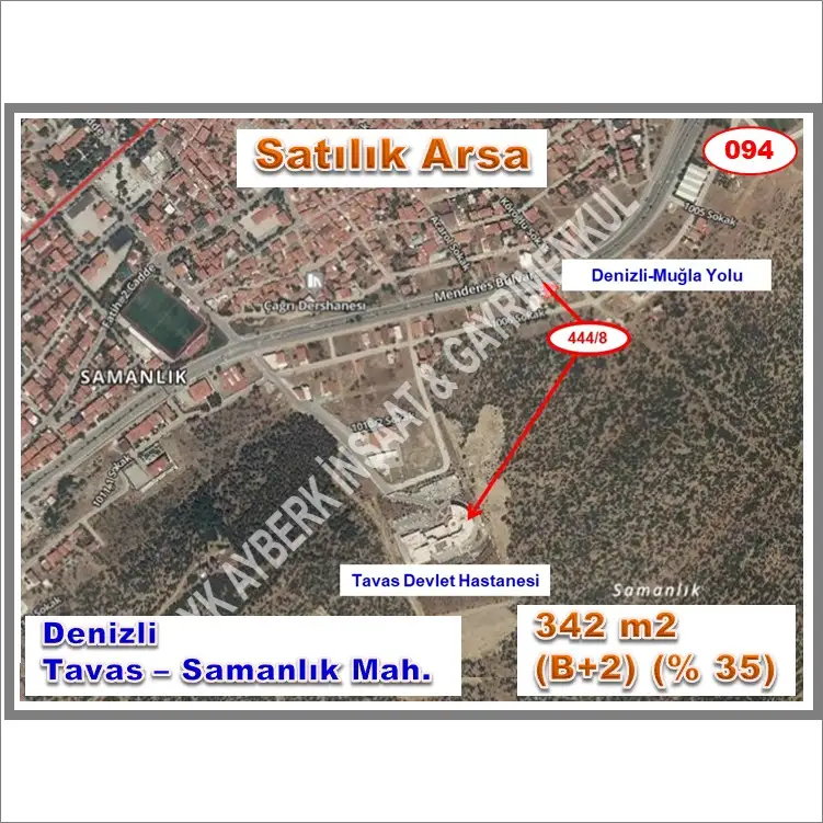 (094) SATILIK ARSA (Tavas-Samanlık Mahallesi) (0 505 750 55 48)