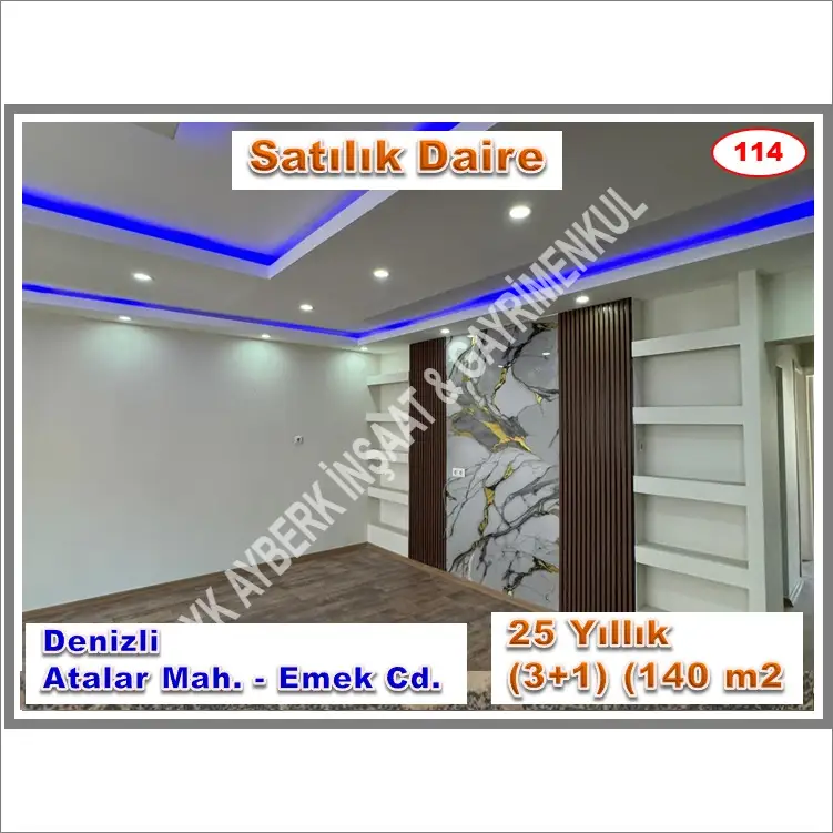 (114) SATILIK DAİRE (Denizli-Atalar Mahallesi-Emek Caddesi) (0 505 750 55 48)