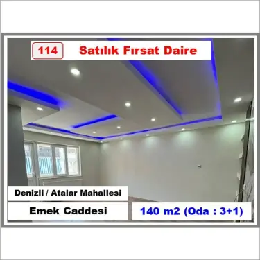 (114) SATILIK DAİRE (Denizli-Atalar Mahallesi-Emek Caddesi) (0 505 750 55 48)