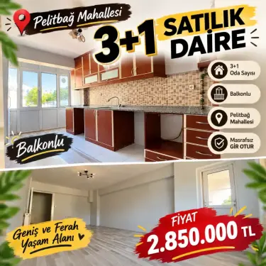 GENÇ EMLAK’TAN PELİTLİBAĞ’DA 3+1 FIRSAT DAİRE! 