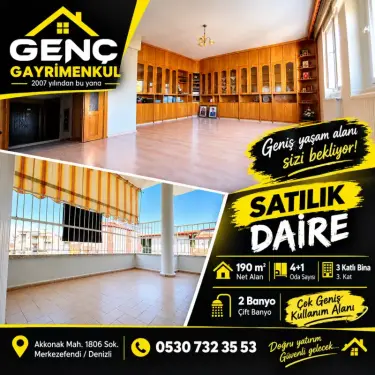 GENÇ EMLAKTAN AKKONAK’TA 4+1 GENİŞ DAİRE !!!