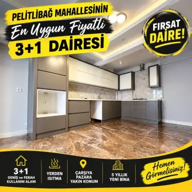 PELİTLİBAĞ İN EN GÜZEL 3+1 DAİRESİ 