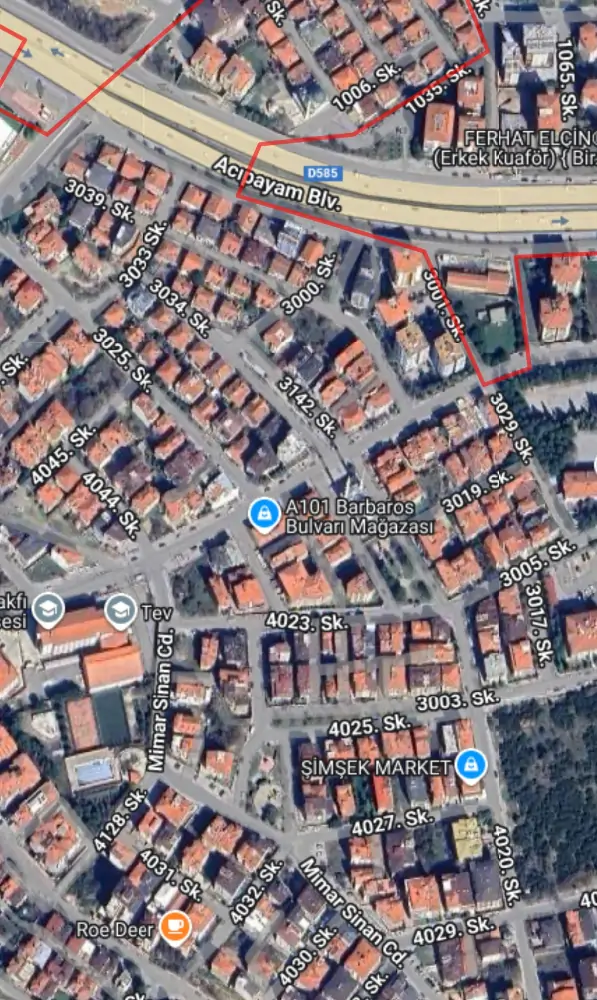 DENİZLİ BAĞBAŞI MAHALLESİNDE MANZARALI SATILIK PARSEL 